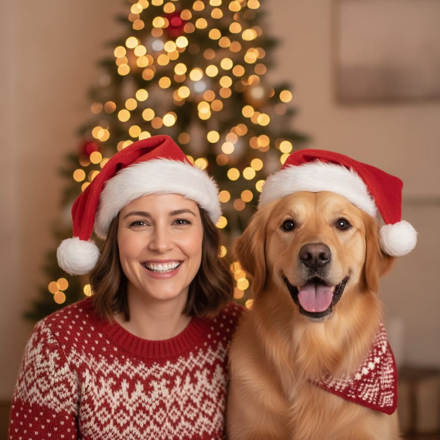 Pet + You AI pet Christmas photo — AI Christmas photo